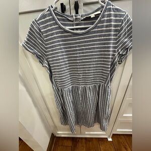 LOFT Blue and White Striped dress